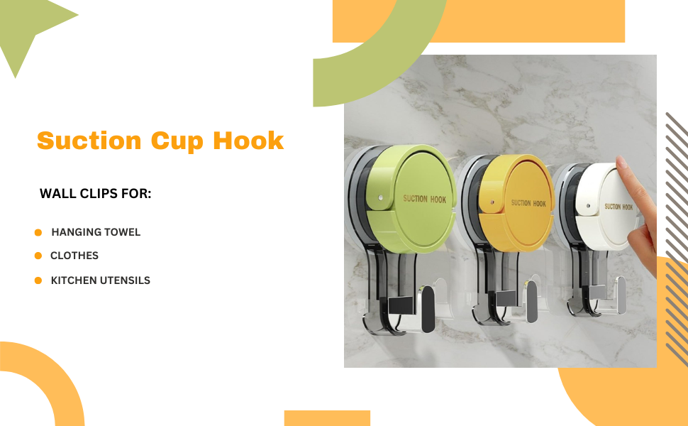 Resusable Cup Suction Hook for bathroom,rooms, office