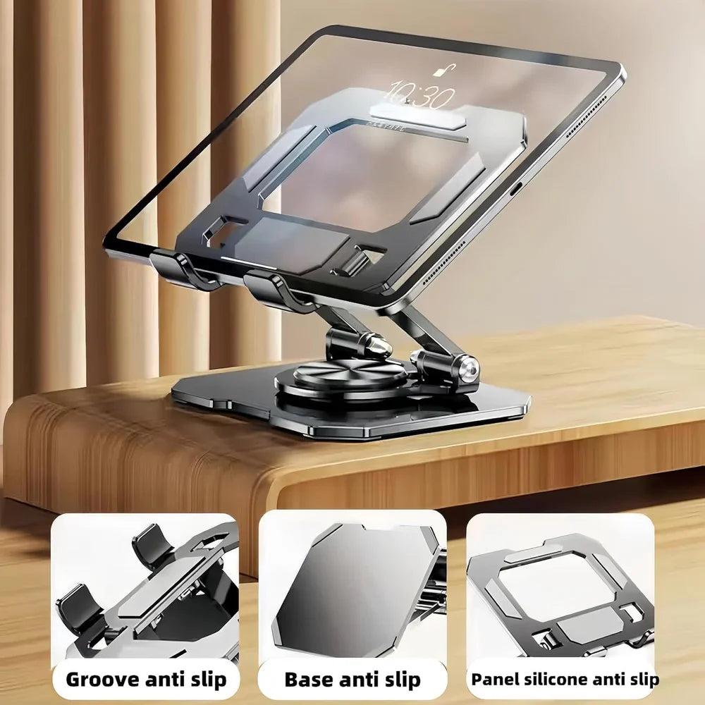 Adjustable Laptop Stand with 360° Rotating Base Tabletop Stand Foldable Portable Stand Holder Compatible for Notebook Ipad, laptop