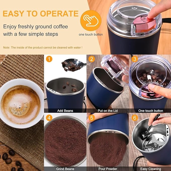 Portable Electric Coffee Grinder Spice & Coffee Bean Grinder
