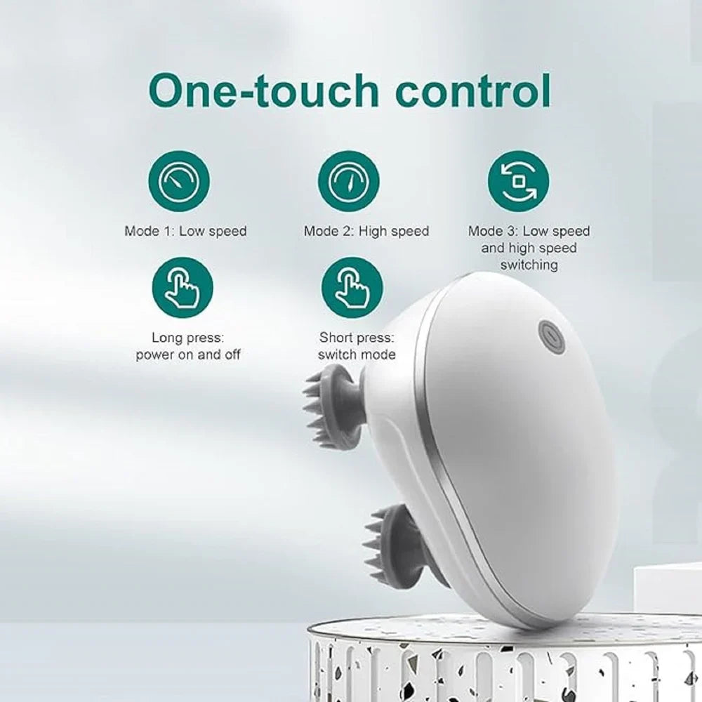 Electric Head,Scalp Massager | Advance Red Light Therapy for Boost Hair Growth, Hair Fall Control, Scalp Therapy | 3 Speed Mode Handheld,Portable,Scalp Scratcher Body Massage for Hair Growth,Deep Clean & Stress Relaxation