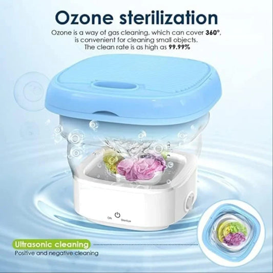 2Kg Portable Foldable Mini Top Loading Washing Machine with Spinner & Dryer for Baby Clothes, Semi Automatic Bucket Washer with Modes for Home, Travel & Multipurpose (Multi)