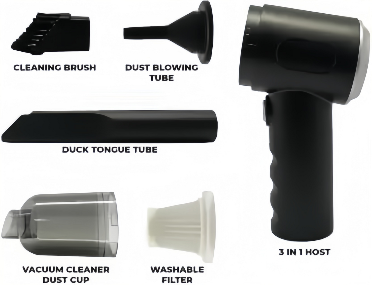 Portable 3 in 1 Air Duster Wireless Vacuum Cleaner