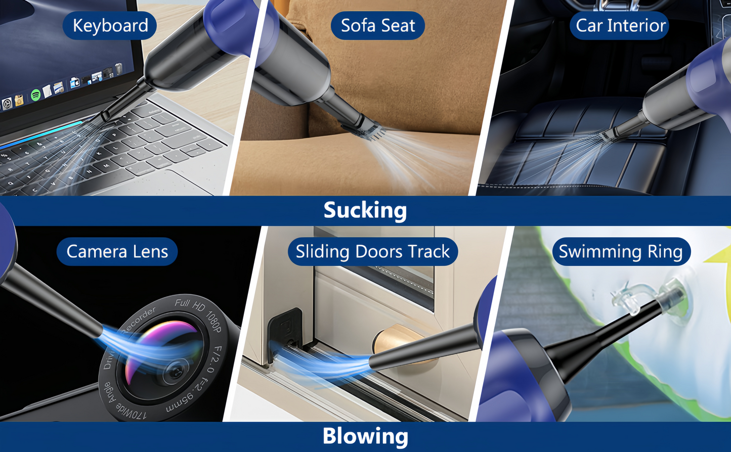 Portable 3 in 1 Air Duster Wireless Vacuum Cleaner