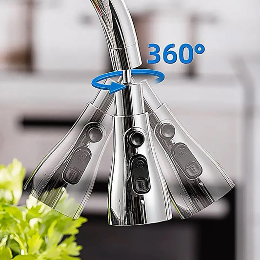 Flexible Tap Extender for Kitchen Sink – 360° Rotating Faucet Attachment