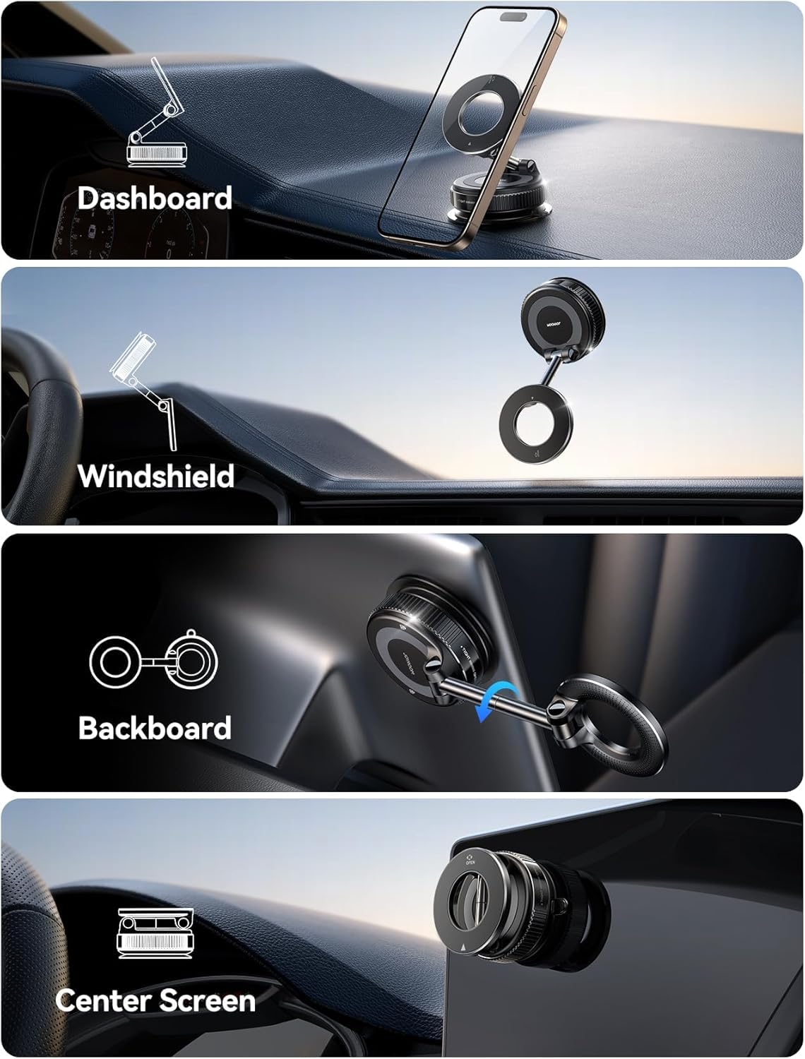 K007 Vacuum Magnetic Phone Holder – For Car & Office