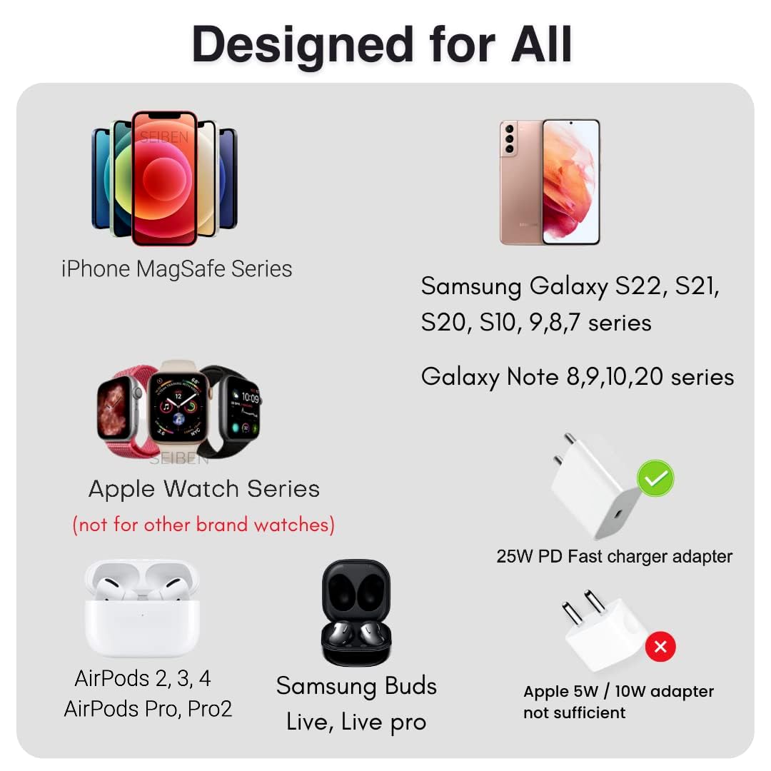 3 in 1 foldable wireless charger