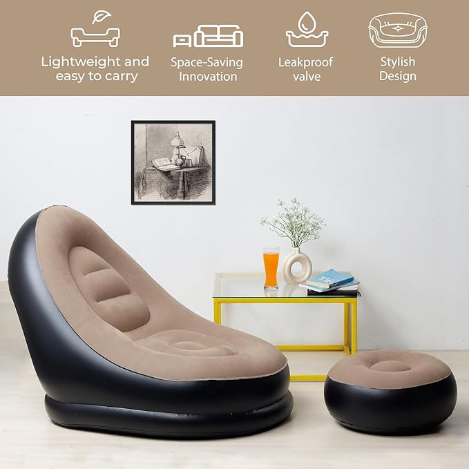 Inflatable Recliner Sofa for Ultimate Relaxation,Durable Material, Lightweight & Portable, Ideal for Home, Office, Multicolour