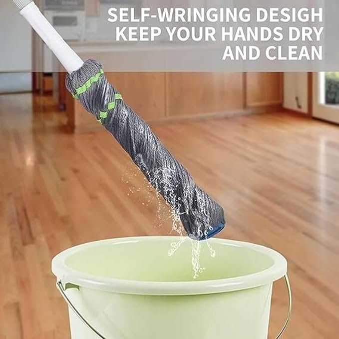 Microfibre Twist Mop, Self-Wringing Floor Cleaning Mop