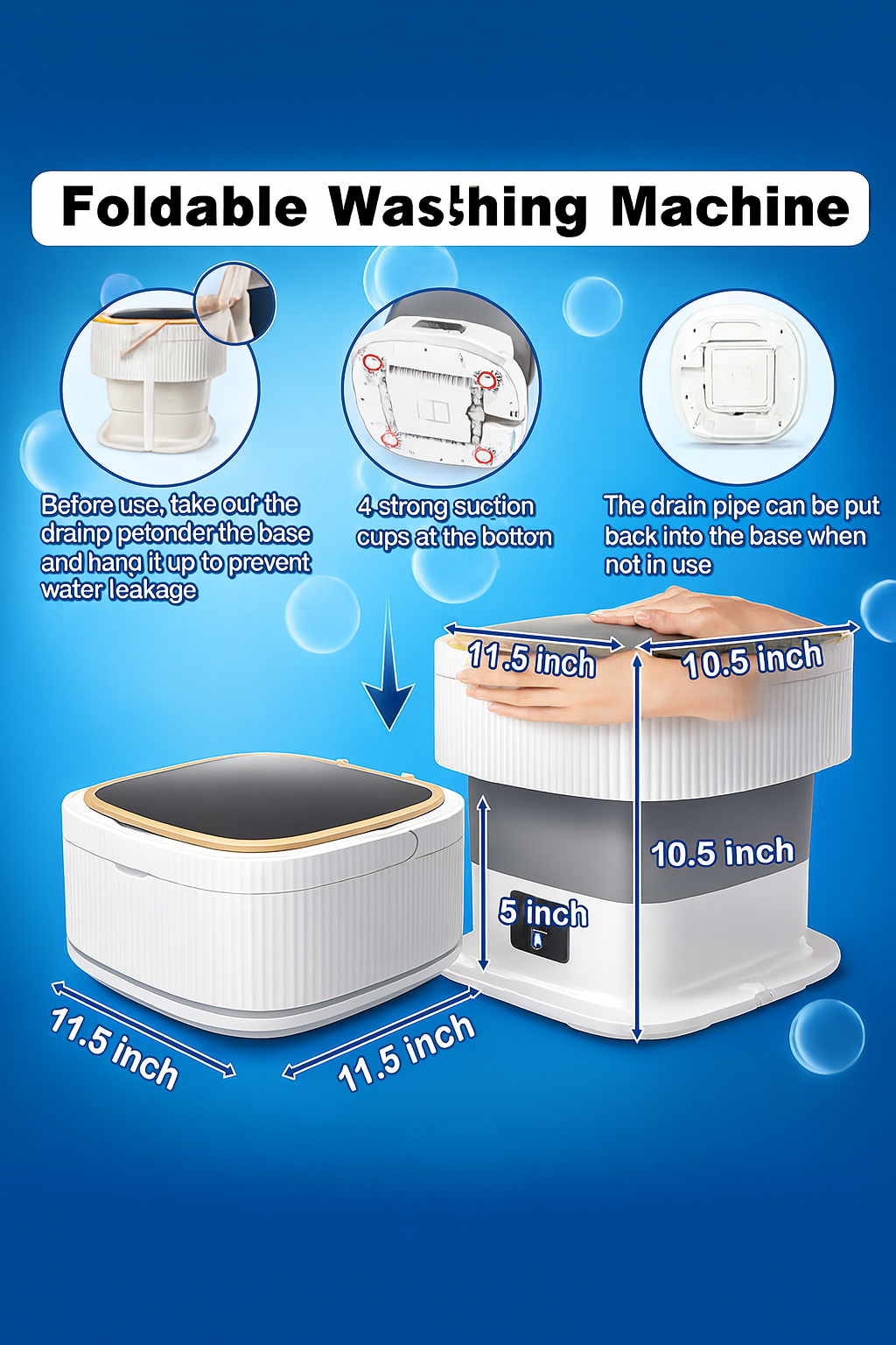 Taptakhub Semi automatic Portable Mini Washing Machine With Dryer