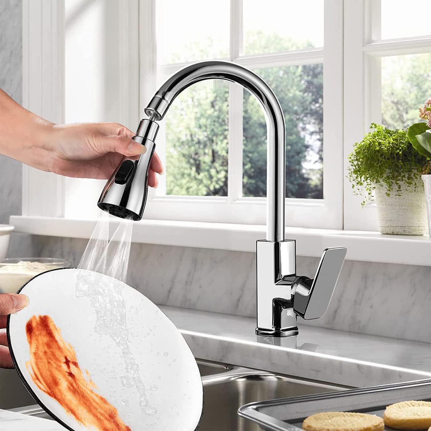Flexible Tap Extender for Kitchen Sink – 360° Rotating Faucet Attachment