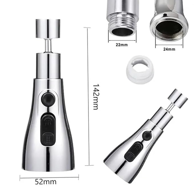 Flexible Tap Extender for Kitchen Sink – 360° Rotating Faucet Attachment