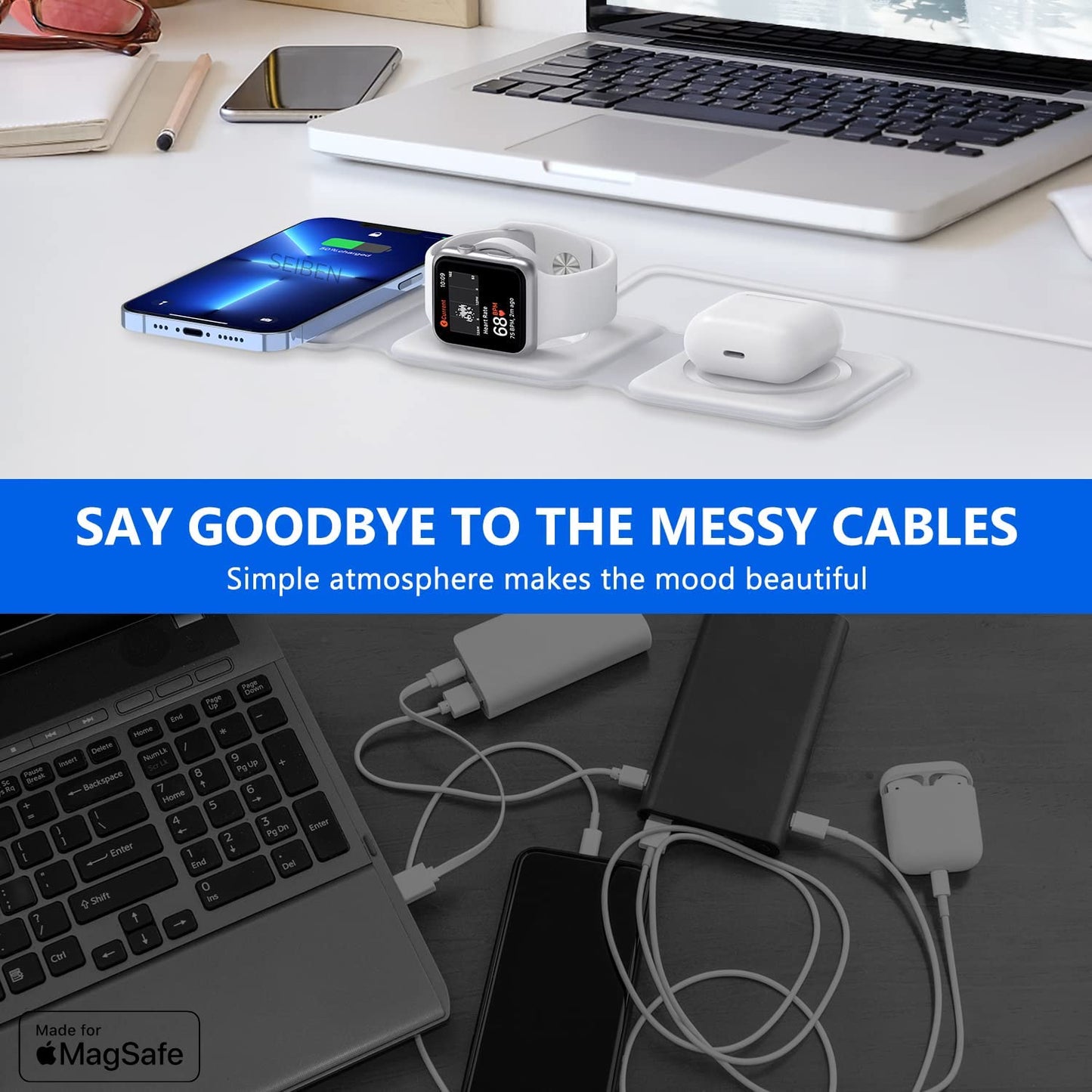 3 in 1 foldable wireless charger