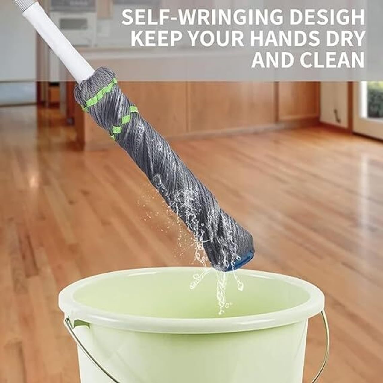 Microfibre Twist Mop, Self-Wringing Floor Cleaning Mop